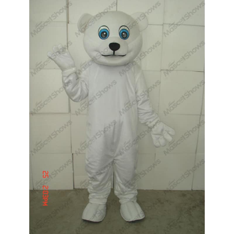 Smart white bear mascot costume - Mascotshows