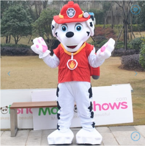 Paw Patrol Mascot Costume Adult Marshall Unisex Cartoon Character