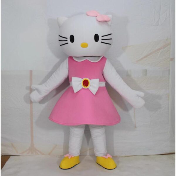 Hello Kitty Mascot Costume Pink Dress for Halloween Party