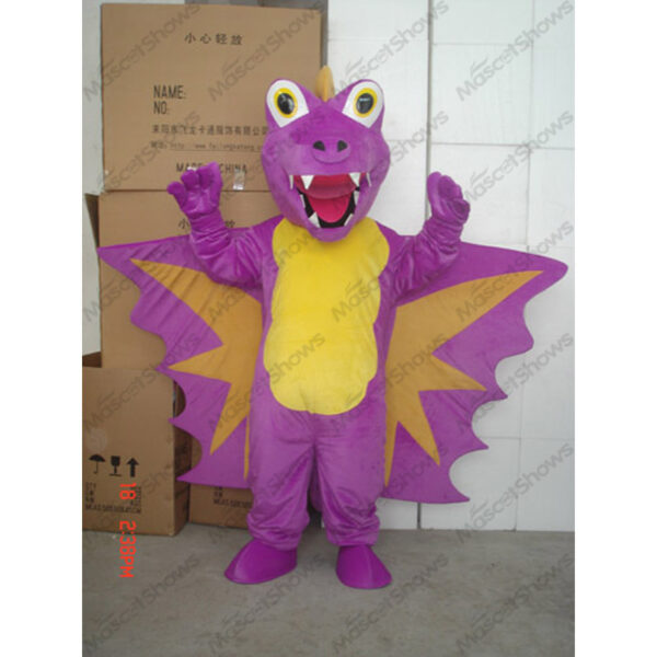 Purple Big Winged Dragon Mascot Costume Adult Plush Cartoon Professional Holiday Birthday Party Halloween Christmas cosplay - Free Shipping