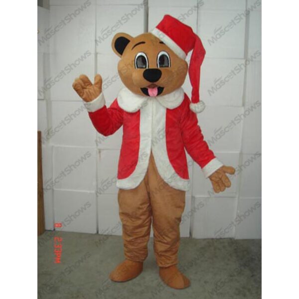 Christmas Brown Bear mascot costume adult