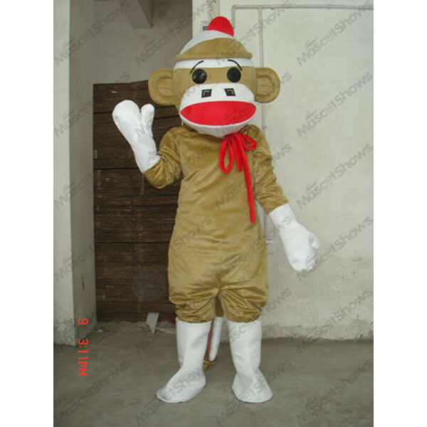 Brown Big Mouth Monkey Mascot Costume Adult Gray Monkey Halloween Mascot Costumes