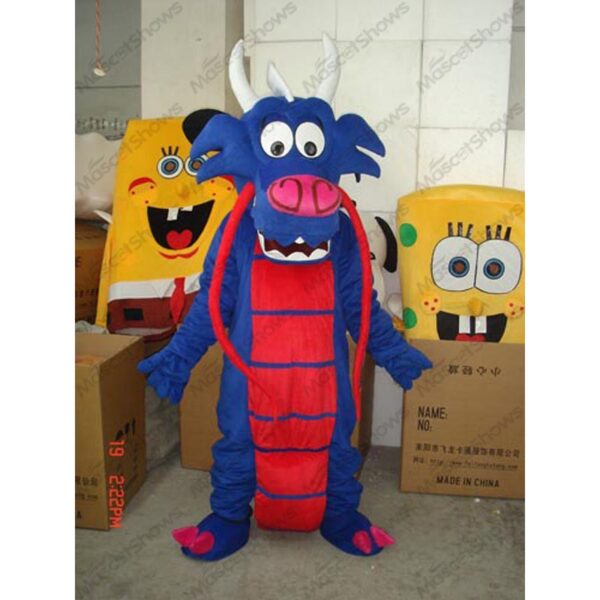 Blue Mushu Dragon Mascot Costume Adult Cartoon Professional Holiday Birthday Party Halloween Christmas cosplay - Free Shipping