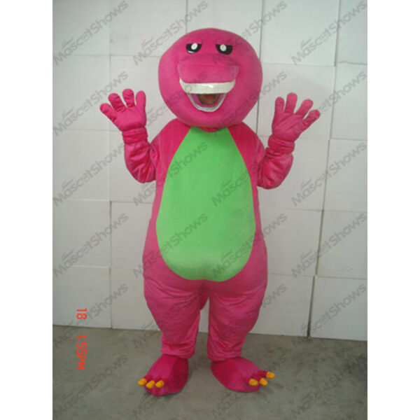 Barney The Dinosaur Mascot Costume Party Suit Dress Adult