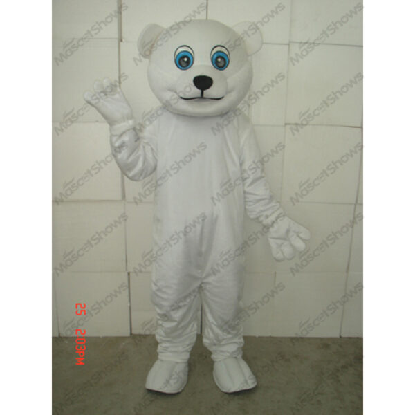 Smart white bear mascot costume