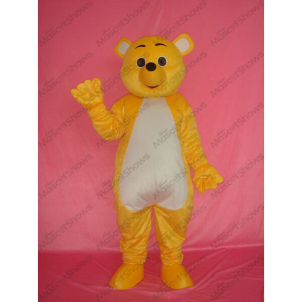 Luxury plush yellow bear mascot costume