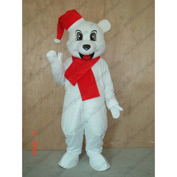 Christmas white bear mascot costume
