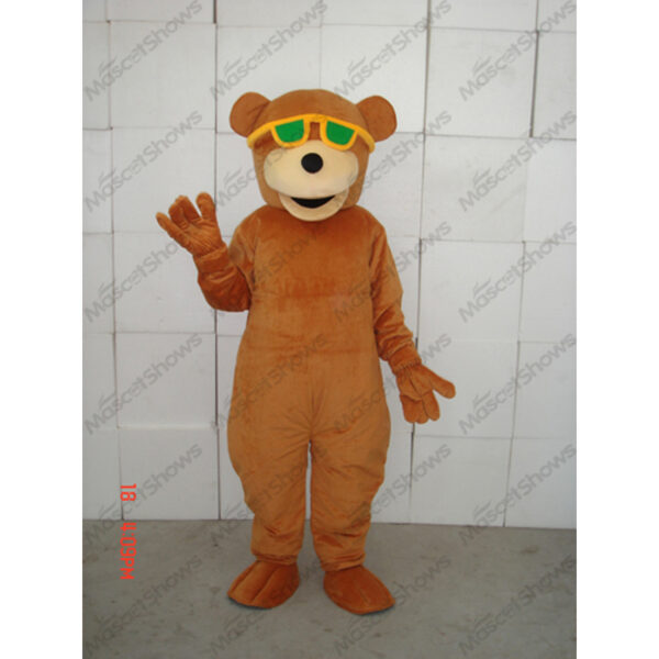 Brown Bear wearing glasses Mascot Costume Cosplay Party Fancy Dress Suits Adult Unisex