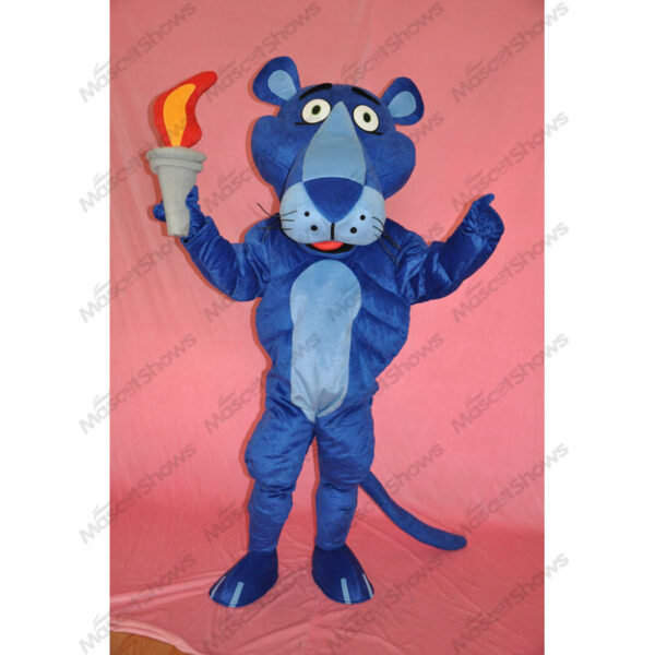 Pink Panther Mascot Costume Blue Cosplay Halloween Party Fancy Dress Suits Adult Unisex