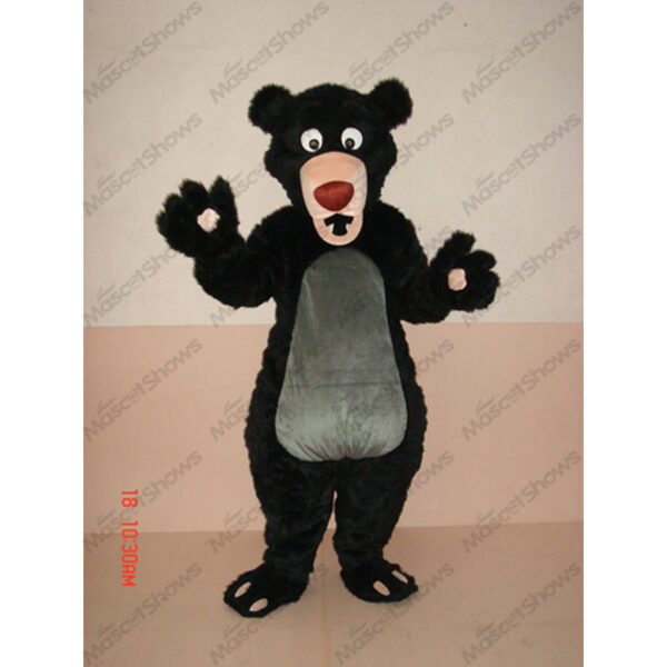 Luxury Long Hair Black Bear Mascot Costume Cosplay Party Fancy Dress Suits Adult Unisex